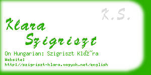 klara szigriszt business card